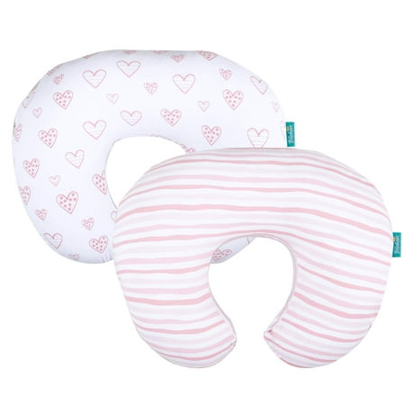 Nursing Pillow Cover for Boppy - 2 Pack, Ultra Soft 100% Jersey Cotton, for Moms Breastfeeding and Bottle Feeding