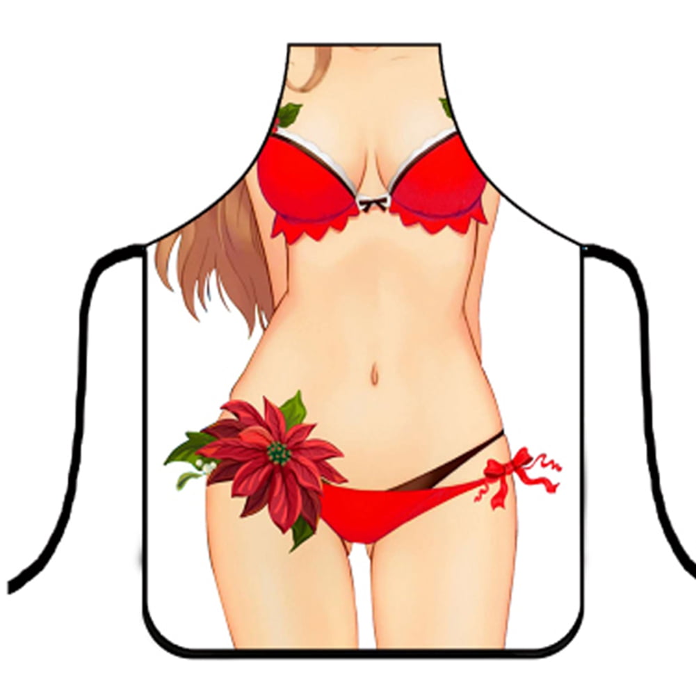 Christmas Aprons Funny Print Waterproof Kitchen Creative Cooking Apron for Adult Men Women