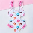 thumbnail image 4 of GYRATEDREAM Toddler Baby Girls One Piece Swimsuits Kids Mermaid Scale Print Quick Dry Ruffle Cut Out Beach Bathing Suit Beach Swimwear for 2-9 Years, 4 of 8