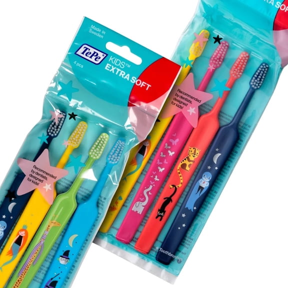4 Cepillos Dentales TePe Para Niños