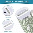 thumbnail image 3 of Yayeee 40oz Stainless Steel Tumbler with Straw and Handle Double-Wall Insulated Travel Water Bottle, Green Floral Cat Pattern, 3 of 8