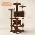 thumbnail image 2 of Alden Design 54.5" H Double Condo Cat Tree with Scratching Post Tower, Brown, 2 of 10