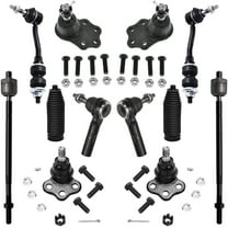 Detroit Axle - 12pc Front Suspension Kit for 2WD 00-04 Dodge Dakota, 00-03 Durango, 4 Upper & Lower Ball Joints, 4 Inner & Outer Tie Rods, 2 Sway Bars, 2 Boots, 2000 2001 2002 2003 Replacement