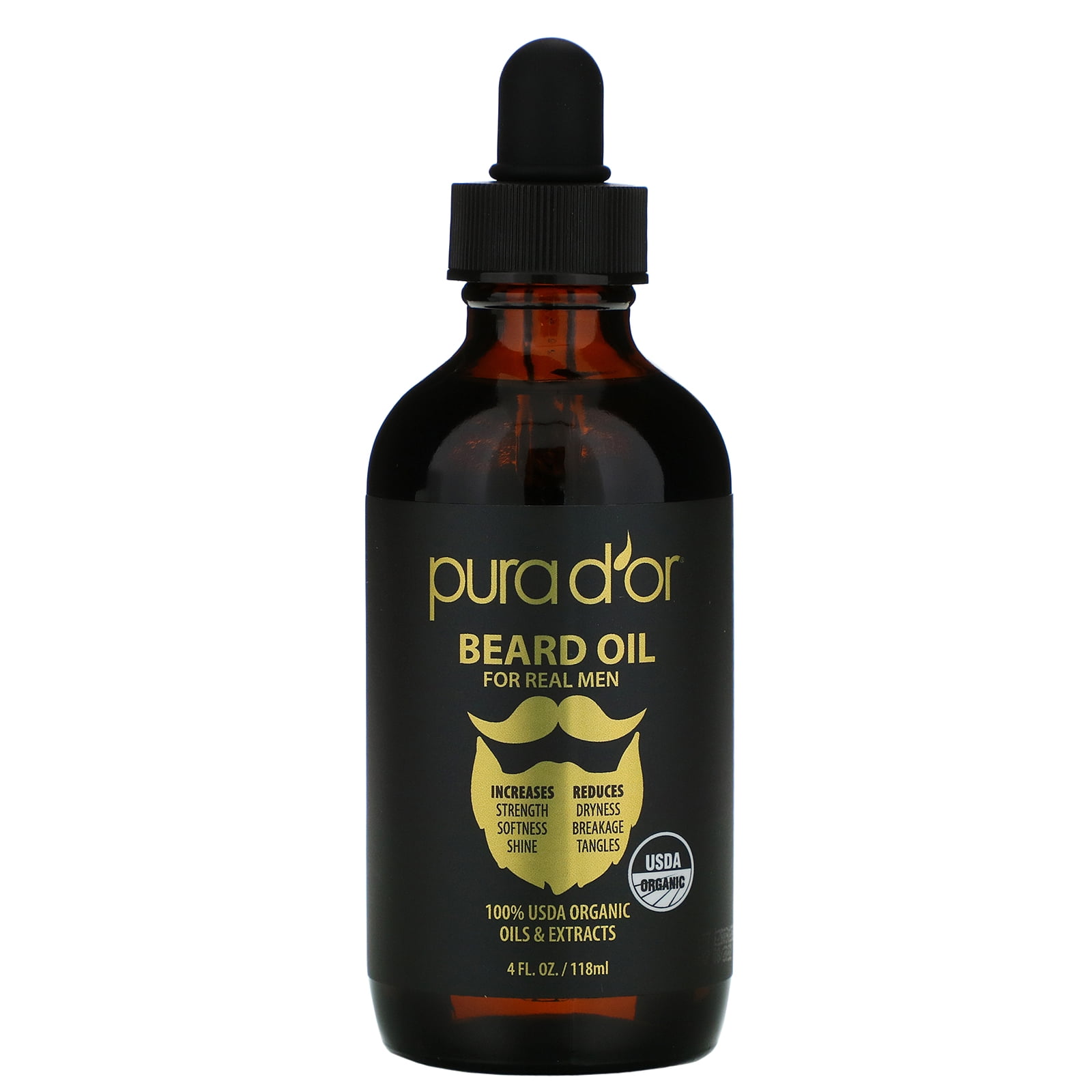Pura D'or Beard Oil, 4 fl oz (118 ml)
