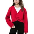 thumbnail image 2 of Ropa exterior y chaquetas informales sin capucha de manga larga para niño grande con abrigo de terciopelo grueso Abrigo de baile de invierno de manga larga para niña Suéter de baile Chal Top de algodó, 2 of 7