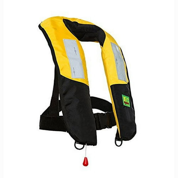Lifesaving Adult Life Jacket with Whistle - Manual Version Inflatable Lifejacket Life Vest PFD for Boating Fishing Kayaking Canoeing Sailing Paddle Boarding SUP Water Ski Light Weight Adjustable Size