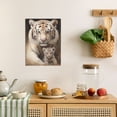 thumbnail image 3 of WFSposter White Tiger Canvas Wall Art Tiger Mother and Baby Lovely Cats Animal Picture Painting Large Animal Family Wall Decor Gallery Artwork for Bedroom Living Room Ready to Hang, 3 of 6