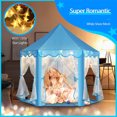 thumbnail image 7 of Princess Tent for Girls, Blue Castle Tent with String Light Indoors Outdoor Foldable Playhouse for Kid Age 3-12 Years, 7 of 7