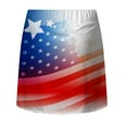 thumbnail image 4 of Women's Independence Day Printed Elastic Waist Pocketed Double Layer Gym Skirt, for Fitness and Celebrations, 4 of 5