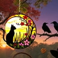 thumbnail image 6 of BNNG Black Cat Decor On White Moon Stained Glass Window Hanging Suncatcher for Windows Panels Sun Catcher Halloween Ornament Decoration Memorial Gift for Lover Cat, 6 inches, 6 of 8