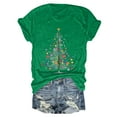 thumbnail image 6 of UngA Christmas Womens Shirts Casual Short Sleeve Merry Letter Graphic Blouse Tops Christmas T-Shirts for Women (Green,L), 6 of 6