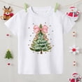 thumbnail image 5 of Camisa con estampado de lazo de árbol de Navidad para niñas, atuendo de fiesta de Navidad, camiseta navideña, camisetas de manga corta para niños, ropa, 5 of 5