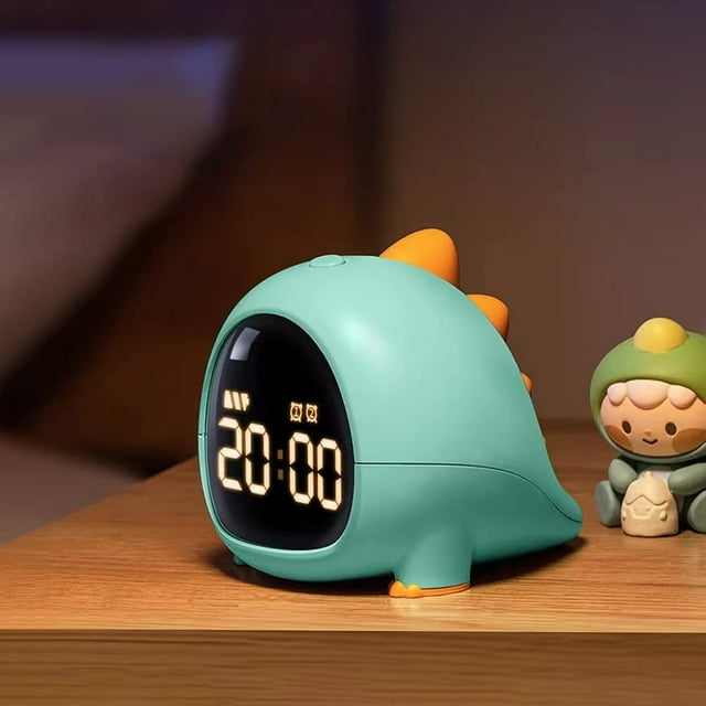 Despertador Infantil ZHAOCHENG Dinosaurio Digital Recargable Verde con Temporizador