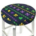 thumbnail image 3 of Balery Mardi Gras Strings Of Beads Velvet Round Bar Chair Cushion Cover Adjustable, Protects From Scratches And Stains, Soft & Washable Ideal For Wooden And Metal Stools - 12 Inch, 3 of 7