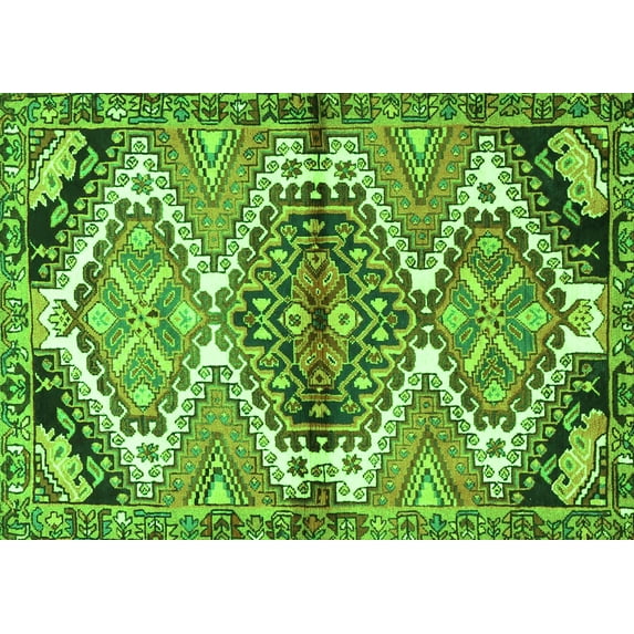Ahgly Company Indoor Rectangle Persian Green Traditional Area Rugs, 2' x 4'