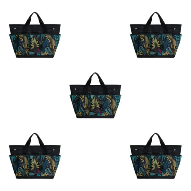 Maytalsory 1/2/3/5 Portable Tool Storage Bag For Organized Tool Storage Indoor Gardening Tool Bag Adjustable Strap Green flower 5PCS