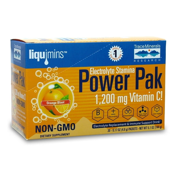 Trace Minerals Research Electrolyte Stamina Power Pak, 1200mg Vitamin C