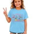 thumbnail image 2 of School Uniform Tshirts Girls Printed Crewneck T Shirt Short Sleeve Loose Fit Top Girls T Shirts Sky Blue 5-6 Years, 2 of 5