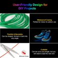 thumbnail image 4 of PYYNA-6 Pack EL Wire Neon Lights 9ft 3 Lighting Modes Electroluminescent Wire Rope Lights Flexible EL Wire Lights Battery Powered EL Lights for Party Festival Clothing Car Decoration, 4 of 4