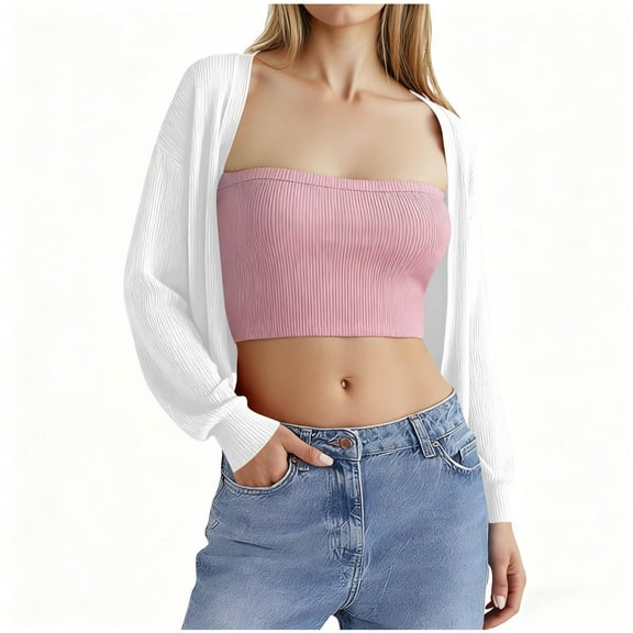 Posijego Womens Tube Tops Ribbed Strapless Tanks Cropped Top Causal Short Shirts Going out Tops for Women