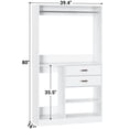 thumbnail image 7 of Homieasy Freestanding Closet System with Suitcase Storage, 40'' Closet Organizer System with 2 Wood Drawers and Hanging Rod, White, 7 of 7