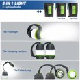 thumbnail image 3 of Linterna LED 3 en 1 para acampar, linterna de mano y lámpara de mesa, 5 modos, luces recargables para tienda de campaña, banco de energía para exteriores, foco multifuncional, cable USB incluido, 3 of 4
