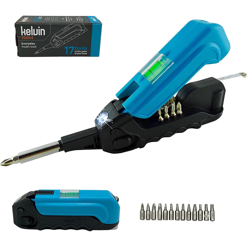 Kelvin KELVIN-17-BLB The Everyday Multi-Tool with Flashlight Blue 2 Pack