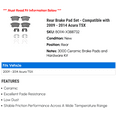 thumbnail image 2 of Rear Brake Pad Set - Compatible with 2009 - 2014 Acura TSX 2010 2011 2012 2013, 2 of 2