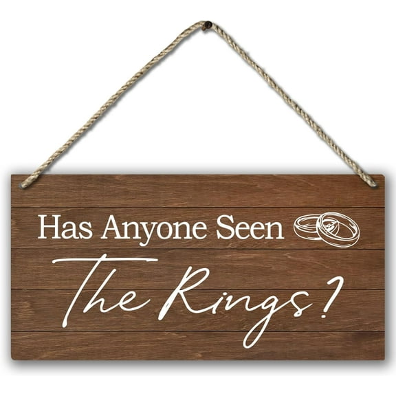 Wood Sign 5x10 Inch Ring Bearer Sign Ring Sign Ring Bearer Wedding Has Anyone Seen The Rings Plaque Sign Wall Hanging Rustic Wedding Decor Here Comes The Bride Sign For Wedding Gift For Women Men
