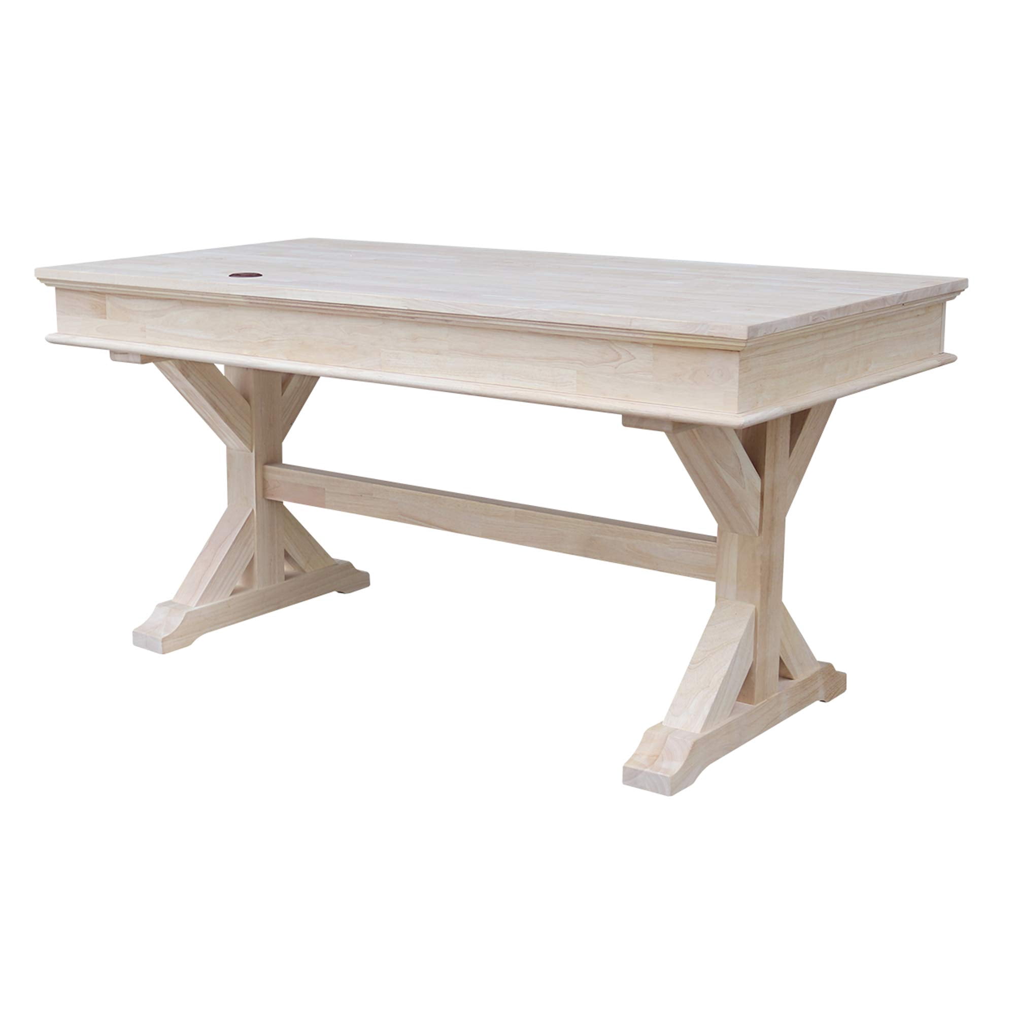 Pemberly Row Traditional Executive Desk with Canyon Base