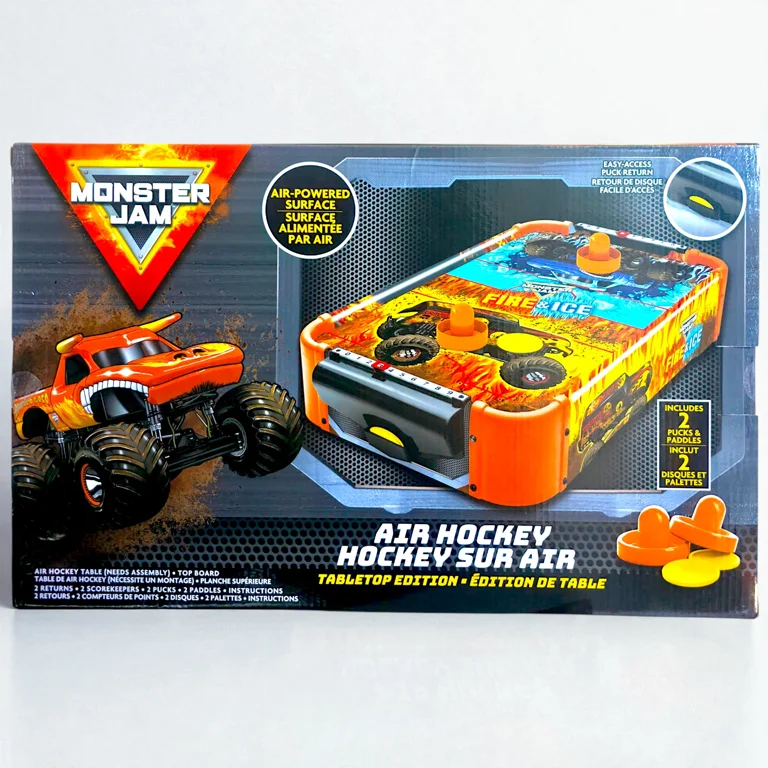 Monster Jam Wooden Electronic Tabletop Air Hockey Table - Walmart.com