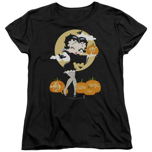 Betty Boop Vamp Pumkins S/S Women's T-Shirt Black
