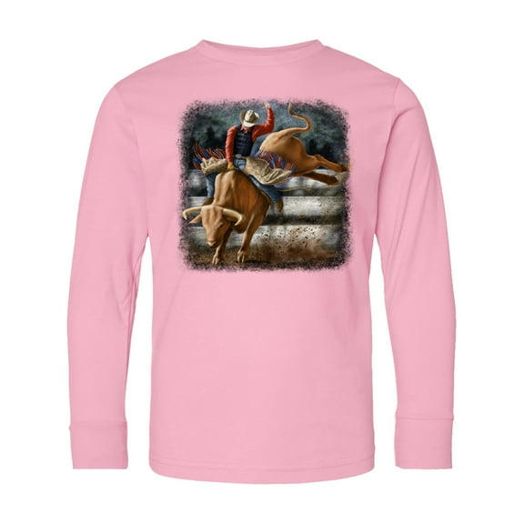 Inktastic Bull Riding Long Sleeve Youth T-Shirt