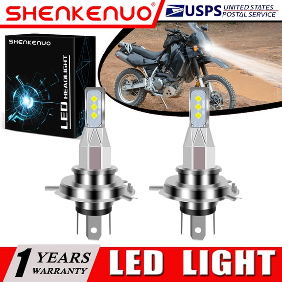 SHENKENUO For Kawasaki KLR650 1987-2007 - 2X 9003 H4 LED Headlights Bulbs 55W 6000K White,Pack of 2,C35