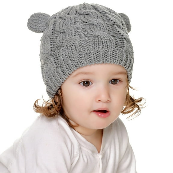 SEWCHICS Grey Wool Knitted Beanie Hat and Gloves Set, Warm and Comfortable Winter Accessories for Cold Weather