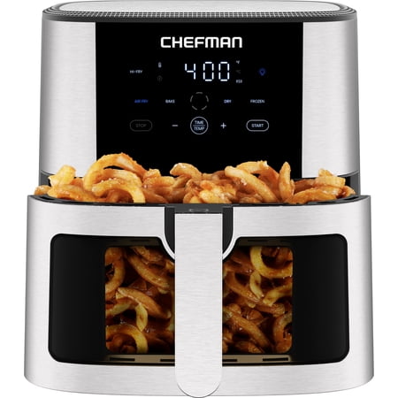 Chefman Turbofry 8 Qt Air Fryer w/ Digital Controls & Windowed Basket - Stainless Steel