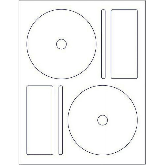 CD/DVD Matte Finish White Laser/Ink-Jet Labels 50 Sheets 100 Labels