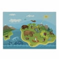 thumbnail image 1 of Animals Cutting Board, Planet Globe with Cheerful Animals of All Kinds Snowy Mountains and Sunny Blue Sky, Decorative Tempered Glass Cutting and Serving Board, Small Size, Multicolor, by Ambesonne, 1 of 1