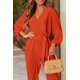 thumbnail image 2 of Mono Enterizo PRETTYGARDEN con Cuello en V y Cinturón Naranja Talla M, 2 of 7