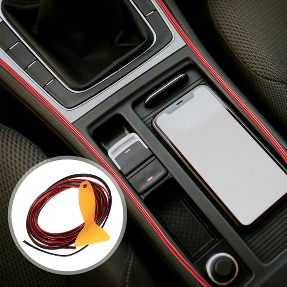 GOOHOCHY Car Decoration Strips for Car Interior PP Red Car Owners 1 Set
