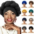 thumbnail image 6 of VISALY Bandanas Black Church Hats for Women | Womens Straw Hats for Summer Black White Derby Hats for Women Milk Silk Braided Silk Turbans for Women Boho Hats for Women Black Fedora Hats for Women, 6 of 6