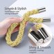 thumbnail image 5 of 4 Pack Strong Magnetic Curtain Tiebacks Modern Simple Style Drape Tie Backs Convenient Decorative Weave Rope Curtain Holdback for Thin or Thick Home & Office Window Drapery (Gold), 5 of 5