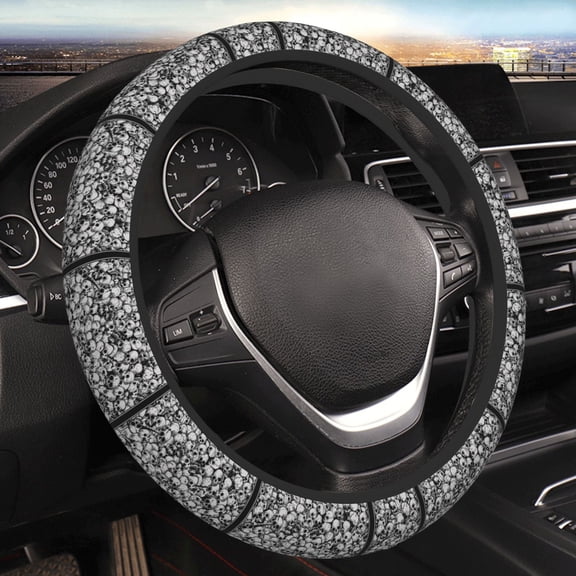 Steering Wheel Cover Anti-Slip Elastic Car Protective Universal 15 Inch Fit for Vehicles Auto SUVs , Skulls Head Gothic Skull