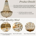 thumbnail image 4 of 4-Light W 18 in. Vintage And Glam Crystal Basket Chandelier in Antique Gold, 4 of 11