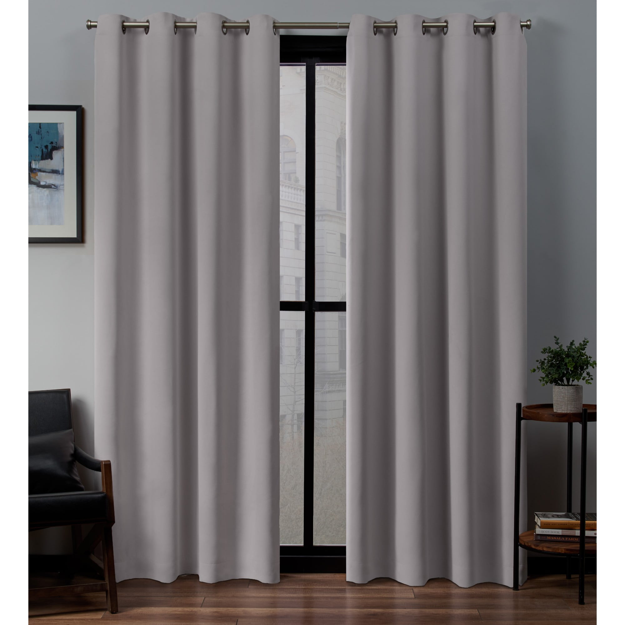 Exclusive Home Curtains 2 Pack Sateen Woven Blackout Grommet Top