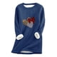 thumbnail image 2 of Puntoco Mujeres Cuello Redondo Loungewear Camisones Manga Larga Estampado de Navidad Otoño Fleece tops Puntoco Puntoco-5061, 2 of 3