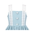 thumbnail image 4 of Girls Dress Blue Plaid 1950s Retro Strap Sleeveless Princess Casual 6 Years, 4 of 6