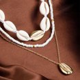 thumbnail image 2 of Cadena de clavícula, accesorios multicapa, collar con colgante de concha de arroz de estilo bohemio para mujer, uno rosa Sincero Electrónica, 2 of 7
