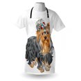 thumbnail image 3 of Yorkie Apron Terrier with Cute Bow on Head Colored Sketch Speckled Dog Lifelike Beast Yorkie, Unisex Kitchen Bib Apron with Adjustable Neck for Cooking Baking Gardening, Grey Apricot, by Ambesonne, 3 of 3