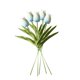 thumbnail image 1 of Mini flor artificial oficina en casa decoración floral fiesta de boda decorativa PU flor falsa, azul cian 5 piezas seitruly ZHF0582-12B, 1 of 6